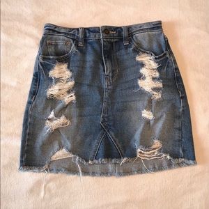 Hollister Ripped Jean Skirt